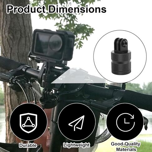 Action Camera Tripod Mount Adapter, Aluminum 1/4in 20 Camera Mount with 360 Degree Rotation Compatible with Hero 13/12/11/10/9/8/7 DJI Action 6/5 Pro/4/3 in Kuwait