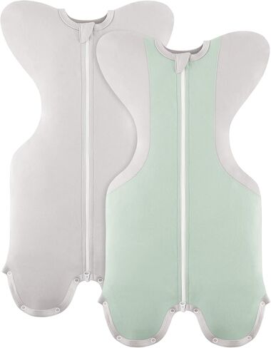 Susurration 2-Pack Baby Swaddle Sleep Sacks - Swaddles for Newborns, Infant 0-1-3 Months, Baby Girls, Boys, Soft & Snug Newborn Sleep Sack, Nursery Swaddling Blankets(1-3M, 8-13lb) in Kuwait