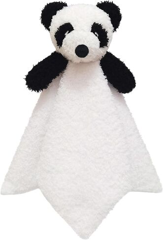 Baby White Panda Soft Stuffed Animal Security Blanket, Plush Panda Character Lovey Blanket, Baby Shower/Nursery Gift, Newborn Infant Toddler Snuggle Blankie for Boys Girls, 14 Inches in Kuwait