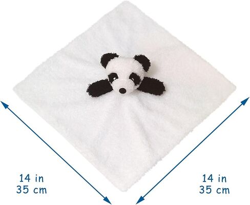 Baby White Panda Soft Stuffed Animal Security Blanket, Plush Panda Character Lovey Blanket, Baby Shower/Nursery Gift, Newborn Infant Toddler Snuggle Blankie for Boys Girls, 14 Inches in Kuwait
