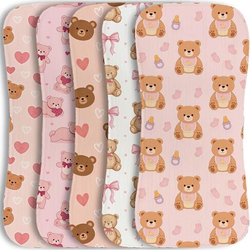 6 Pack Baby Burp Cloths for Boys Girls Boho Flamingo Burping Cloths for Babies Muslin Burp Cloth Floral Leaf Baby Burping Cloth for Newborns Machine Washable and Reusable Set in Kuwait