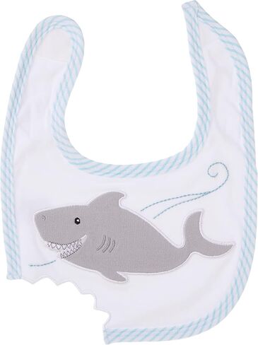 Baby Aspen Shark Bib and Booties Gift Set - Unique Baby Shower Gifts for Boys - 100% Cotton Newborn Bibs and Baby Booties 0-3 Months - Baby Boy Essentials, Cute Shark Week Gift Idea in Kuwait