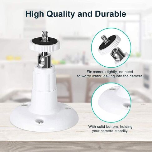 3 Pack Camera Wall Mount for R-ing Stick Up Cam & Outdoor Cam Plus, White | 360° Adjustable Bracket, Stable Security Camera Holder, for Outdoor Cam Pro/Plug-in/Indoor Cam(1st Gen), Easy Installation in Kuwait