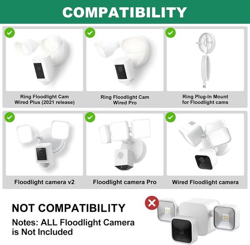 Eave Mount for Ring Devices Weatherproof Bracket for Smart Lighting & Security Cameras,Compatible with Ring Floodlight Cam Wired Plus/Pro,Ring Smart Lighting Floodlight Wired (Black) in Kuwait
