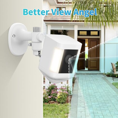 2Pack Wall Mount Bracket for Ring Spotlight Cam Battery Spotlight Cam Plus/Pro Battery, Adjustable Durable Mount Stand, Drill or No Drill Two Ways Installation in Kuwait