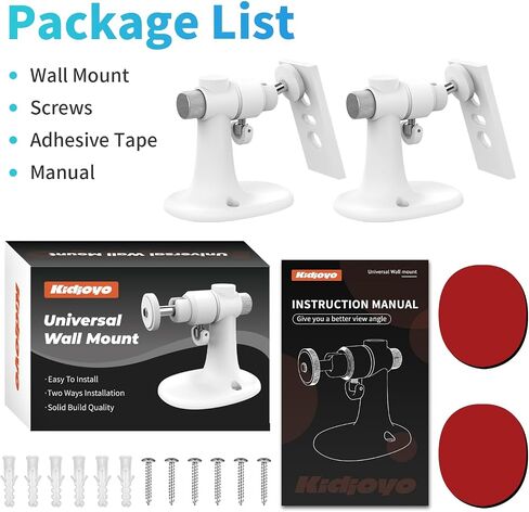 2Pack Wall Mount Bracket for Ring Spotlight Cam Battery Spotlight Cam Plus/Pro Battery, Adjustable Durable Mount Stand, Drill or No Drill Two Ways Installation in Kuwait