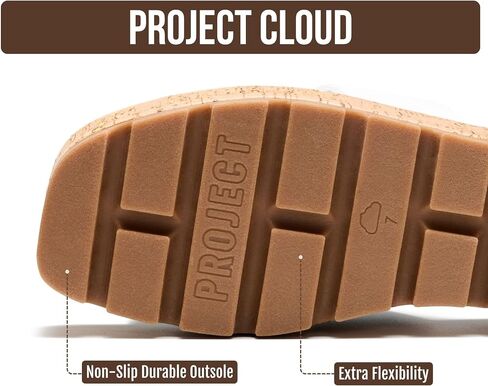 Project Cloud 100% Genuine Leather Wedge Platform Sandals for Women (MILA) | Soft Memory Foam Insole Wedge Sandals Women - Non-Slip Outsole Comfortable Platform Design - Lightweight Womens Sandals in Kuwait