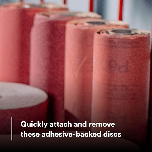 3M Red Abrasive Stikit Disc, 01116, 6 in, P80 Grade | 100 Disc Roll, for Auto Sanding, Primer Sanding, Rough Feather Edging in Kuwait