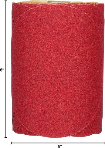 3M Red Abrasive Stikit Disc, 01116, 6 in, P80 Grade | 100 Disc Roll, for Auto Sanding, Primer Sanding, Rough Feather Edging in Kuwait