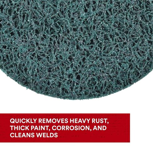 3M Scotch-Brite Clean and Strip XT Pro Extra Cut Disc, XC-DC, A/O Extra Coarse, Green, 4-1/2 in x 5/8 in-11, Type 27, Pack of 1, Heavy Duty Metal Stripper Disc, Aluminum Oxide in Kuwait