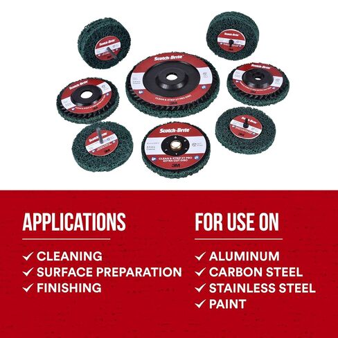 3M Scotch-Brite Clean and Strip XT Pro Extra Cut Disc, XC-DC, A/O Extra Coarse, Green, 4-1/2 in x 5/8 in-11, Type 27, Pack of 1, Heavy Duty Metal Stripper Disc, Aluminum Oxide in Kuwait
