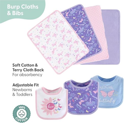 The Peanutshell Baby Layette Gift Set for Girls, Newborn Girl Gift Sets, Baby Clothes & Essentials, Purple Butterfly in Kuwait