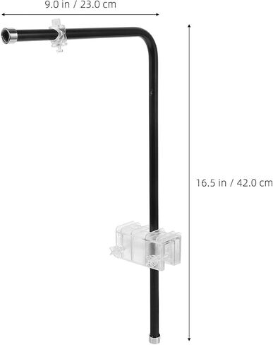 Aquarium Light Holder L Shaped Single Arm Aluminum Alloy Lamp Rack for Fish Tank Clip on 20mm Glass Removable Install Position Supports Fish Tank Light in Kuwait
