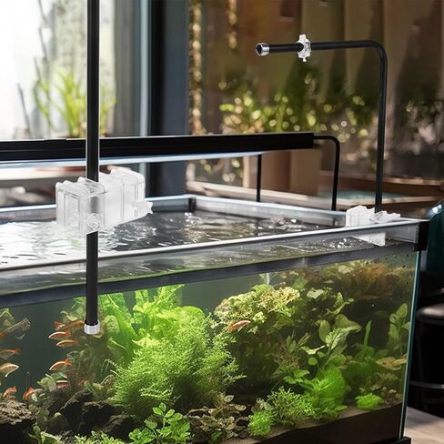 Aquarium Light Holder L Shaped Single Arm Aluminum Alloy Lamp Rack for Fish Tank Clip on 20mm Glass Removable Install Position Supports Fish Tank Light in Kuwait