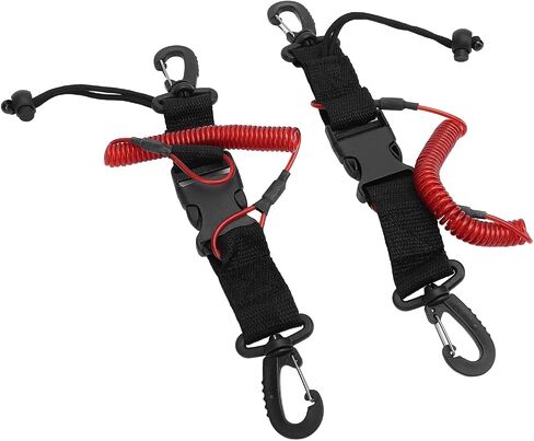 2Pcs Scuba Diving Lanyard Stainless Steel Spring Coiled with Arrow Storage Case Buckle for Camera Light Red, Underwater Equipment Tether AntiLoss Gear Holder in Kuwait