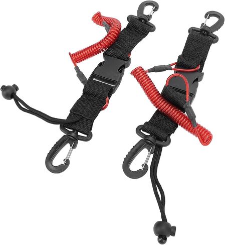 2Pcs Scuba Diving Lanyard Stainless Steel Spring Coiled with Arrow Storage Case Buckle for Camera Light Red, Underwater Equipment Tether AntiLoss Gear Holder in Kuwait