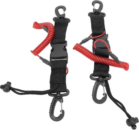 2Pcs Scuba Diving Lanyard Stainless Steel Spring Coiled with Arrow Storage Case Buckle for Camera Light Red, Underwater Equipment Tether AntiLoss Gear Holder in Kuwait