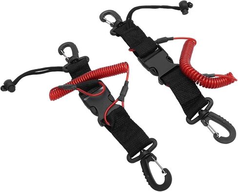 2Pcs Scuba Diving Lanyard Stainless Steel Spring Coiled with Arrow Storage Case Buckle for Camera Light Red, Underwater Equipment Tether AntiLoss Gear Holder in Kuwait