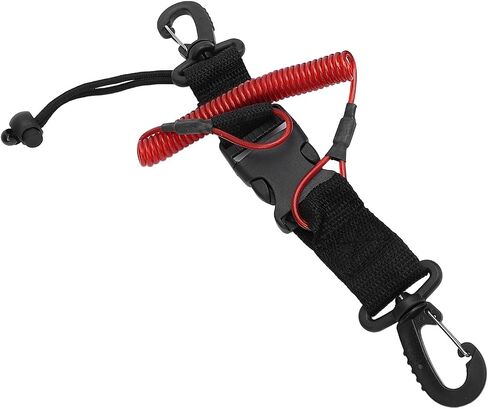 2Pcs Scuba Diving Lanyard Stainless Steel Spring Coiled with Arrow Storage Case Buckle for Camera Light Red, Underwater Equipment Tether AntiLoss Gear Holder in Kuwait