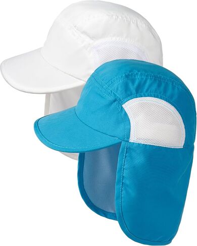 QEUOYSS Baby Sun Hat with UPF 50+ Protection Toddler Boys Girls Swim | Wide brim neck flap uv protection ,Breathable Mesh, packable,adjustable head strap,lightweight soft,ideal for pool,beach in Kuwait