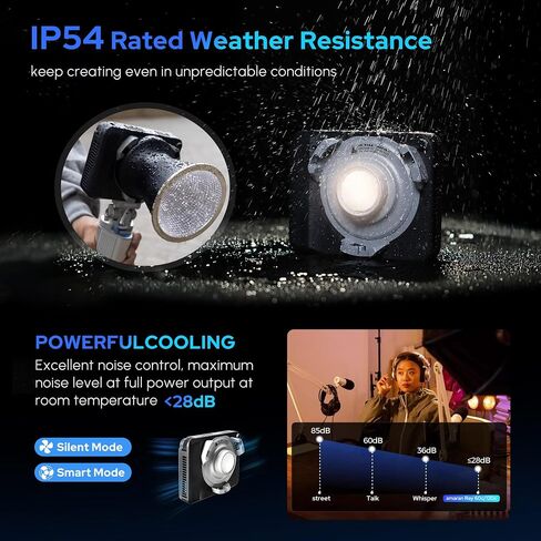 Amaran Ray 120c RGB Video Light,120w Portable Studio Photography Light CCT 1,800K-20,000K with Softbox Portable Bag for YouTube,TikTok,Live Streaming,Weddings,Vlog in Kuwait