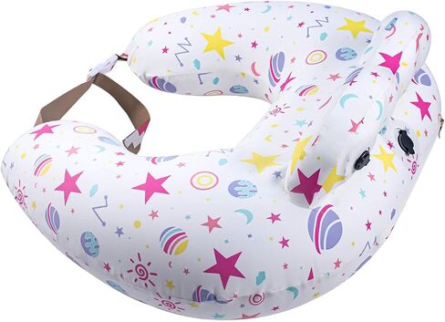 Inflatable Nursing Pillow for Breastfeeding – Travel Baby Feeding Cushion for Mom Support, Adjustable Waist Strap, Removable 100% Cotton Cover – Portable Newborn Essentials in Kuwait