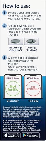 Clearblue & Natural Cycles Hormone-Free Birth Control Kit Starter Pack, 3 Month Subscription to The Natural Cycles app, 15 Digital Ovulation Tests, 1 Digital Basal Thermometer in Kuwait