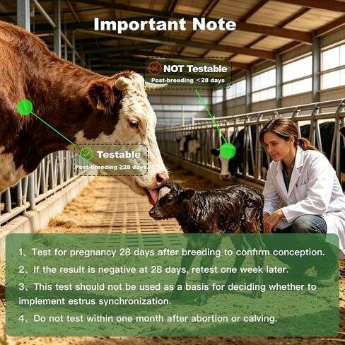 [10 Pack] Bovine Blood Pregnancy Test Kit, Cow Pregnancy Test Kit for Dairy Cow & Beef Cattle, 28 Days Post-Breeding, Herd Reproductive Management Supplies in Kuwait