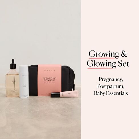 HATCH The Growing & Glowing Gift Set, Pregnancy & Postpartum Trio | Includes Hydrating Belly Oil, Soothing Leg & Foot Cream, & Nourishing Rescue Balm in Kuwait