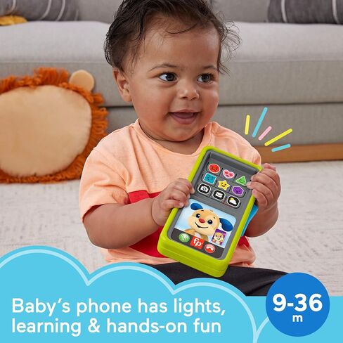 Fisher-Price Baby & Toddler Toy Laugh & Learn 2-in-1 Smartphone, Educational Musical Activity for Pretend Play Infants Ages 9+ Months in Kuwait