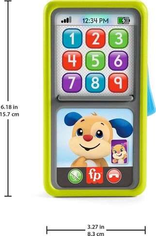 Fisher-Price Baby & Toddler Toy Laugh & Learn 2-in-1 Smartphone, Educational Musical Activity for Pretend Play Infants Ages 9+ Months in Kuwait