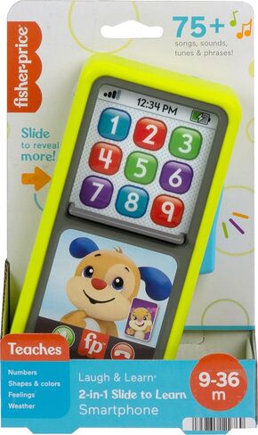 Fisher-Price Baby & Toddler Toy Laugh & Learn 2-in-1 Smartphone, Educational Musical Activity for Pretend Play Infants Ages 9+ Months in Kuwait