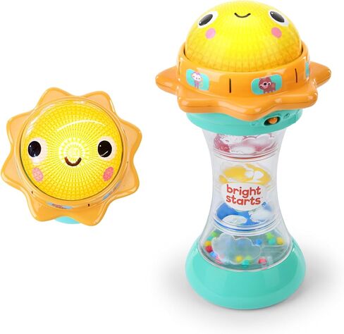 Bright Starts Just for Sun Flashlight Toy with Animal Sounds, Rainstick Rattle Beads and Mirror, Unisex Toy for Ages 6 Months+ in Kuwait
