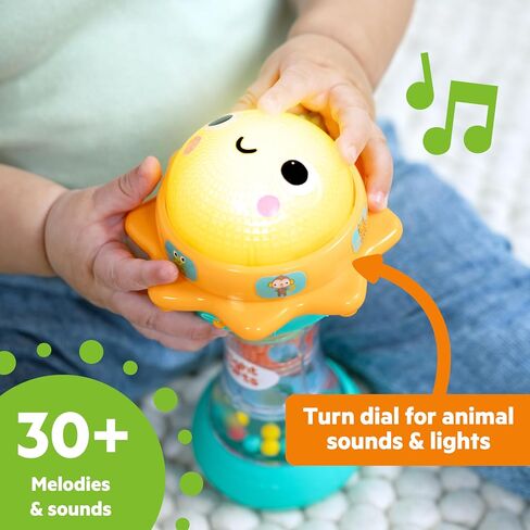 Bright Starts Just for Sun Flashlight Toy with Animal Sounds, Rainstick Rattle Beads and Mirror, Unisex Toy for Ages 6 Months+ in Kuwait