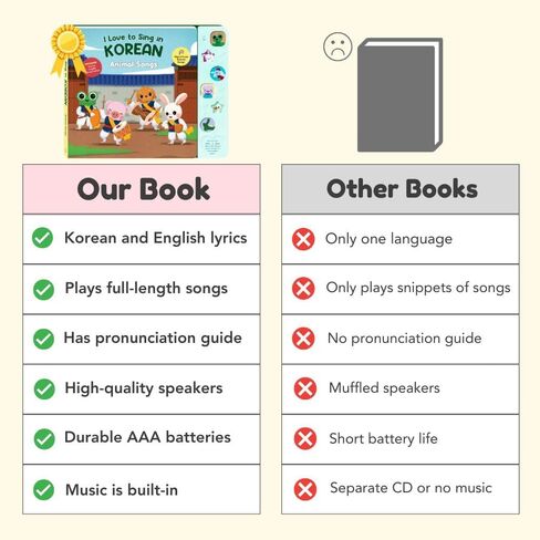 I Love to Sing in Korean: Animal Songs, Press and Play Interactive Song Book, Korean Books for Toddlers, Korean Baby Books (Animal Songs) in Kuwait