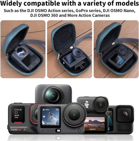 Mini Carrying Case Compatible with DJI Osmo Action 6/5 Pro/4/3, DJI OSMO Nano, Gopro 13/12/11/10, Surface-Waterproof Travel Portable Mini Carrying Bag Adventure Combo Accessories (Grey) in Kuwait