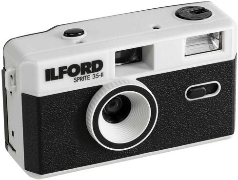 Ilford Sprite 35 Ii 35mm Reusable Film Camera (Black) | 31mm F/9 Fixed-Focus Lens, 1/120 Second Shutter, Built-in Flash, Uses 35mm Film, Focus 1m-∞ in Kuwait