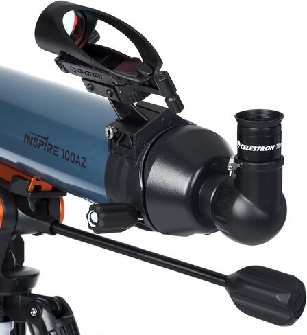 Celestron Inspire 100AZ Refractor Telescope with Built-in Smartphone Adapter, Blue in Kuwait