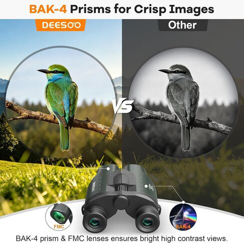 25x32 Compact Binoculars for Adults Kids - High Powered Lightweight Small Porro Binoculars with BAK4 Prism FMC Lens - Clear Vision for Bird Watching Cruise Ship Travel Hunting Sports (Green) in Kuwait