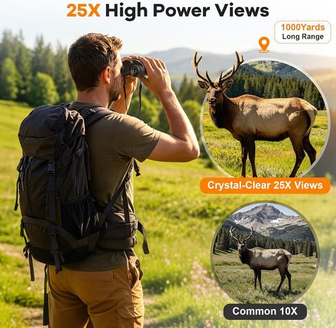 25x32 Compact Binoculars for Adults Kids - High Powered Lightweight Small Porro Binoculars with BAK4 Prism FMC Lens - Clear Vision for Bird Watching Cruise Ship Travel Hunting Sports (Green) in Kuwait