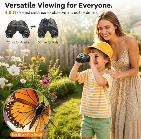 25x32 Compact Binoculars for Adults Kids - High Powered Lightweight Small Porro Binoculars with BAK4 Prism FMC Lens - Clear Vision for Bird Watching Cruise Ship Travel Hunting Sports (Green) in Kuwait