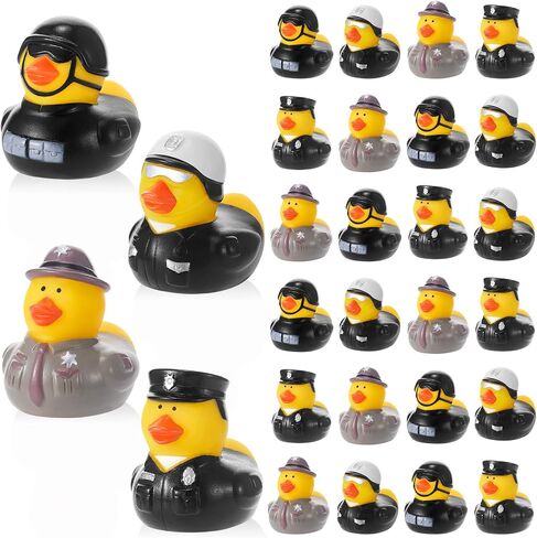 Deekin 50 Pcs Police Rubber Ducks Bulk 2 Inch Rubber Ducks Party Favor Police Decorations for Birthday Party Occupation Cosplay Goodie Bags Gifts in Kuwait