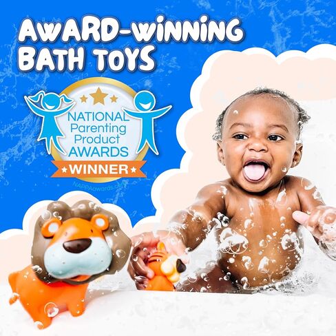 SplashEZ Animal Toy, Mold Free Bath Toys for Toddlers & Kids, No Hole Bath Toy for Bathtub, Pool, Shower for Boys & Girls in Kuwait