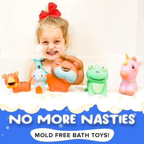 SplashEZ Animal Toy, Mold Free Bath Toys for Toddlers & Kids, No Hole Bath Toy for Bathtub, Pool, Shower for Boys & Girls in Kuwait