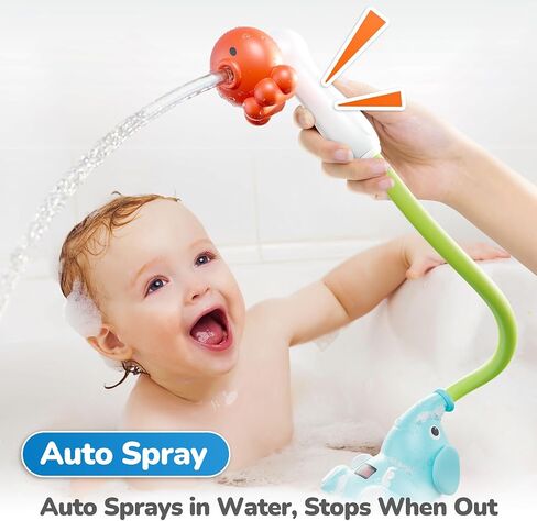G-WACK Baby Bath Toys Shower Head Sprayer with Water Thermometer for New Borns, Toddlers and Kids | Baby Accessories, and Essentials in Bathtub or Sink | Shampoo Bath Rinser | USB Rechargeable V3 in Kuwait