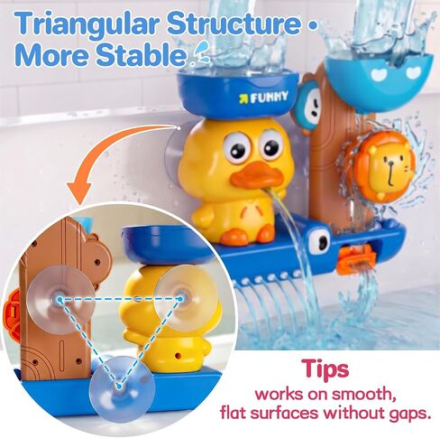 Bath Toys for Kids Ages 1-3, Water Toys for 1 2 3 Year Old Boy Gifts, Duck Bathtub Toys for Toddlers 2-4, Baby Bath Toys Shower Set, 5 PCS in Kuwait