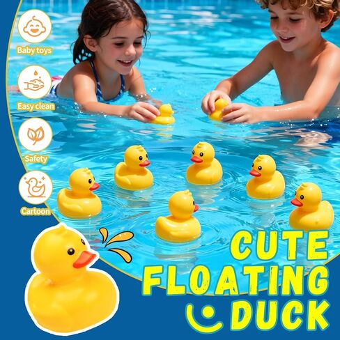 Duck Matching Bath Toys for Kids - 20 Plastic Ducks with Storage Bag | Fun Memory Games-Float Mini Duck Baby Bath Ducky Shower Toys-Water Outdoor Game for Children,Preschoolers,Birthday Party Carnival in Kuwait