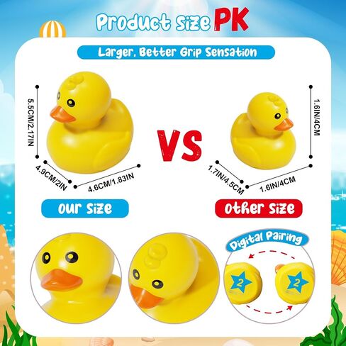 Duck Matching Bath Toys for Kids - 20 Plastic Ducks with Storage Bag | Fun Memory Games-Float Mini Duck Baby Bath Ducky Shower Toys-Water Outdoor Game for Children,Preschoolers,Birthday Party Carnival in Kuwait