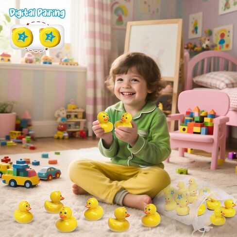 Duck Matching Bath Toys for Kids - 20 Plastic Ducks with Storage Bag | Fun Memory Games-Float Mini Duck Baby Bath Ducky Shower Toys-Water Outdoor Game for Children,Preschoolers,Birthday Party Carnival in Kuwait