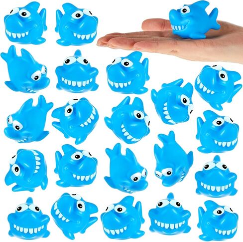 24 Pcs Bulk Rubber Sharks 2 Inches Rubber Squirting Sharks for Kids Cute Shark Party Favors Summer Bathtub Toy Squeezable and Squeak Shark Bath Toy for Swimming Pool Party Favor Bag Filler in Kuwait